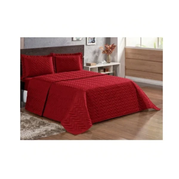 Cobre Leito Luxo Casal Kit + 2 Porta Travesseiro